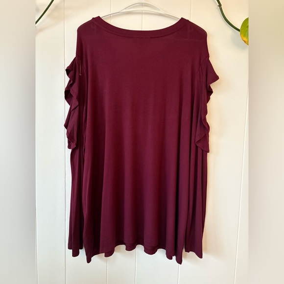 DG2 by Diane Gilman Cold-Shoulder Top with Ruffle 2X - Picture 4 of 5